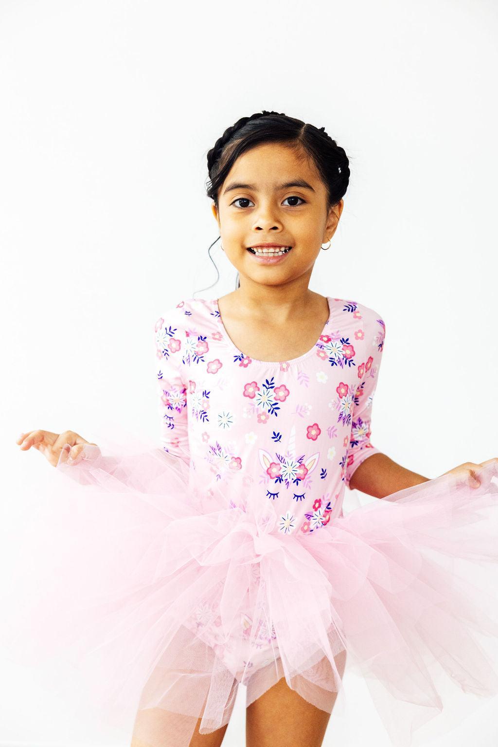 Retro Daydream 3/4 Sleeve Tutu Leotard - Blissfully Lavender BoutiqueMila & Rose ®