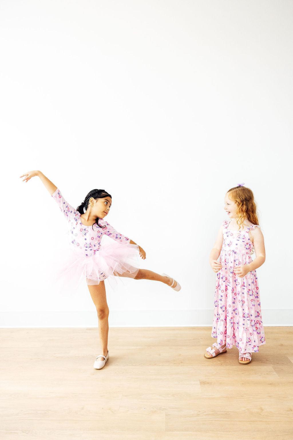 Retro Daydream 3/4 Sleeve Tutu Leotard - Blissfully Lavender BoutiqueMila & Rose ®