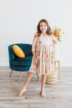 Retro Unicorns 3/4 Sleeve Pocket Twirl Dress - Blissfully Lavender BoutiqueMila & Rose ®