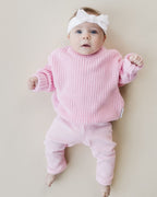 Pink Ribbed Leggings for Kids