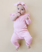 Pink Ribbed Leggings for Kids