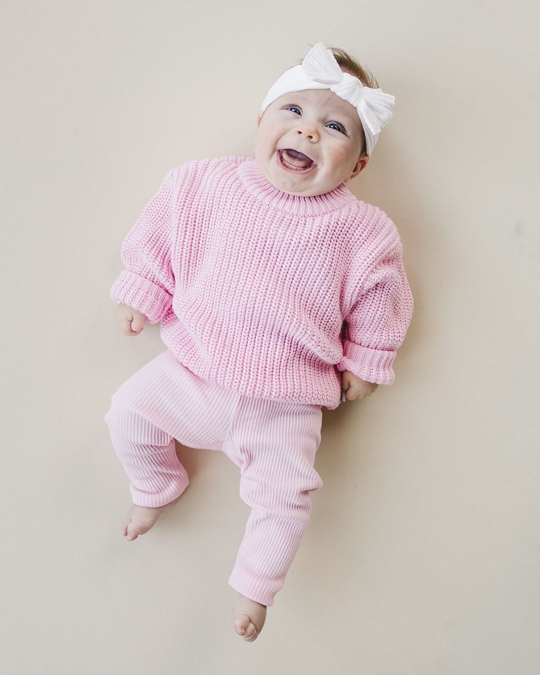 Pink Ribbed Leggings for Kids