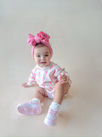 Hooded Bubble Romper | Pink Bolts