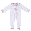 Rose Sweet White Floral Cotton Babygrow Footie
