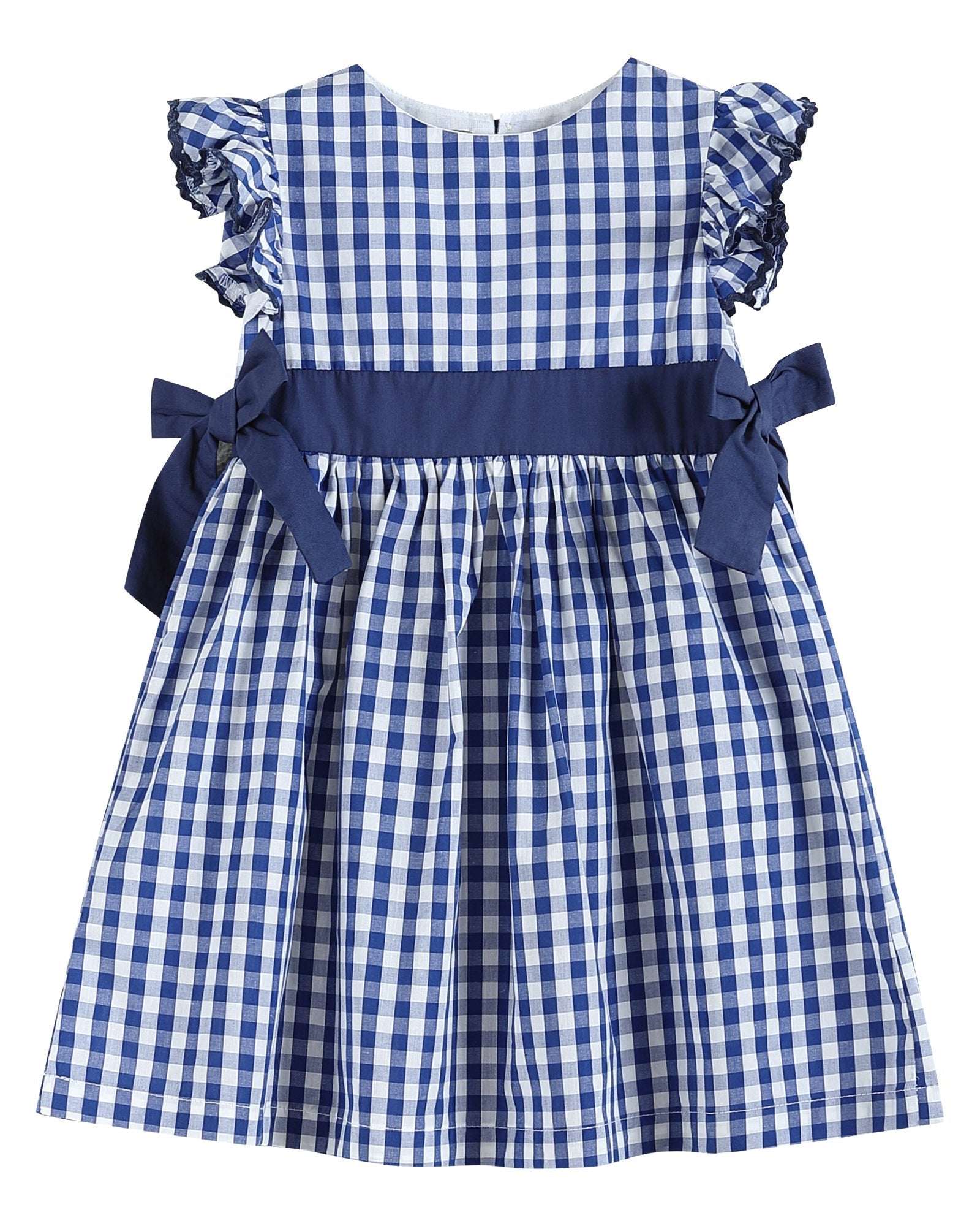 Royal Blue Gingham A-Line Dress