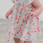 Pretty Pink Floral Ruffle Dress with Bloomer