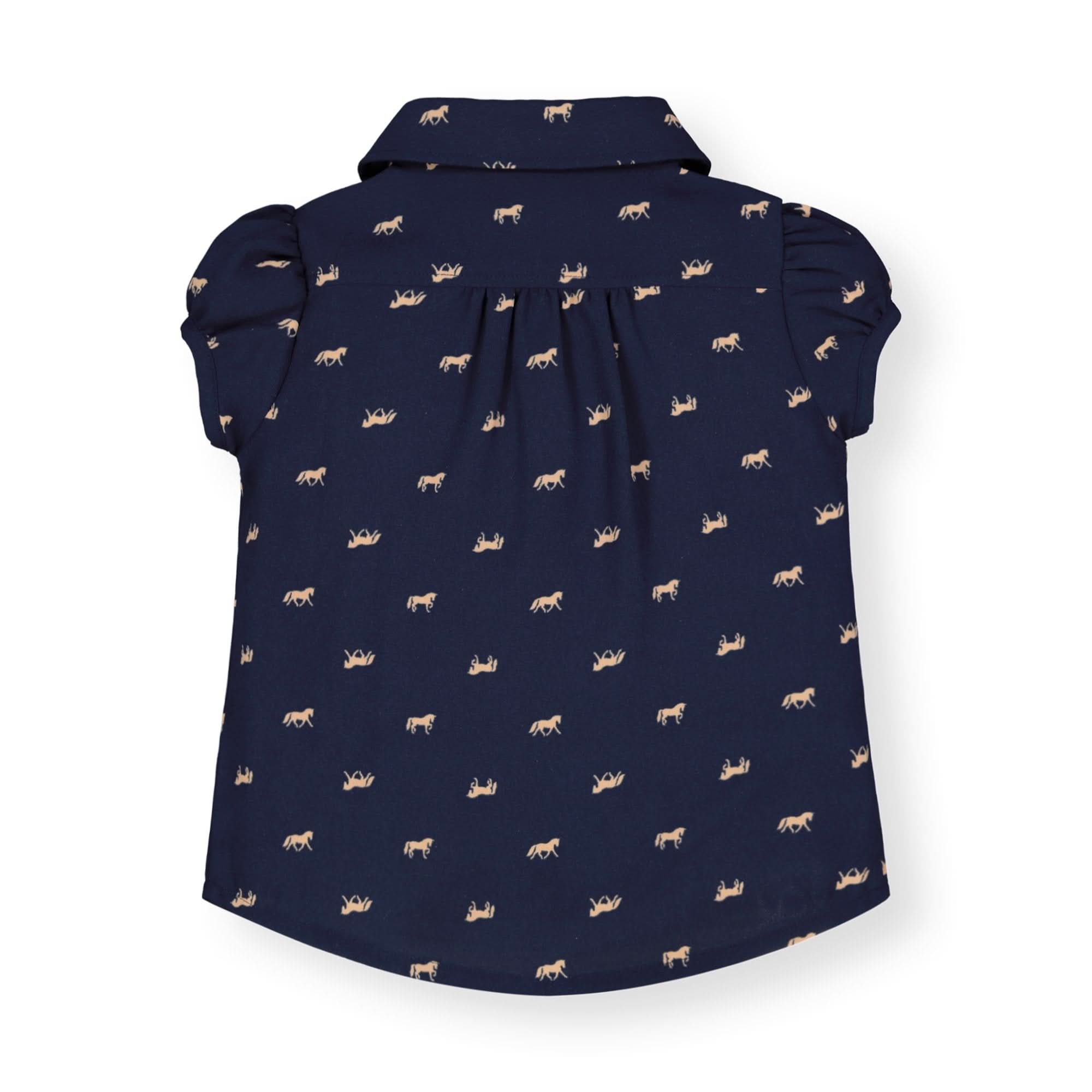 Ruffle Front Shirt with Puff Sleeves - Baby
