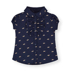 Ruffle Front Shirt with Puff Sleeves - Baby