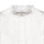 Ruffle Neck Organic Blouse with Pintucks - Baby