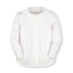Ruffle Neck Organic Blouse with Pintucks - Baby