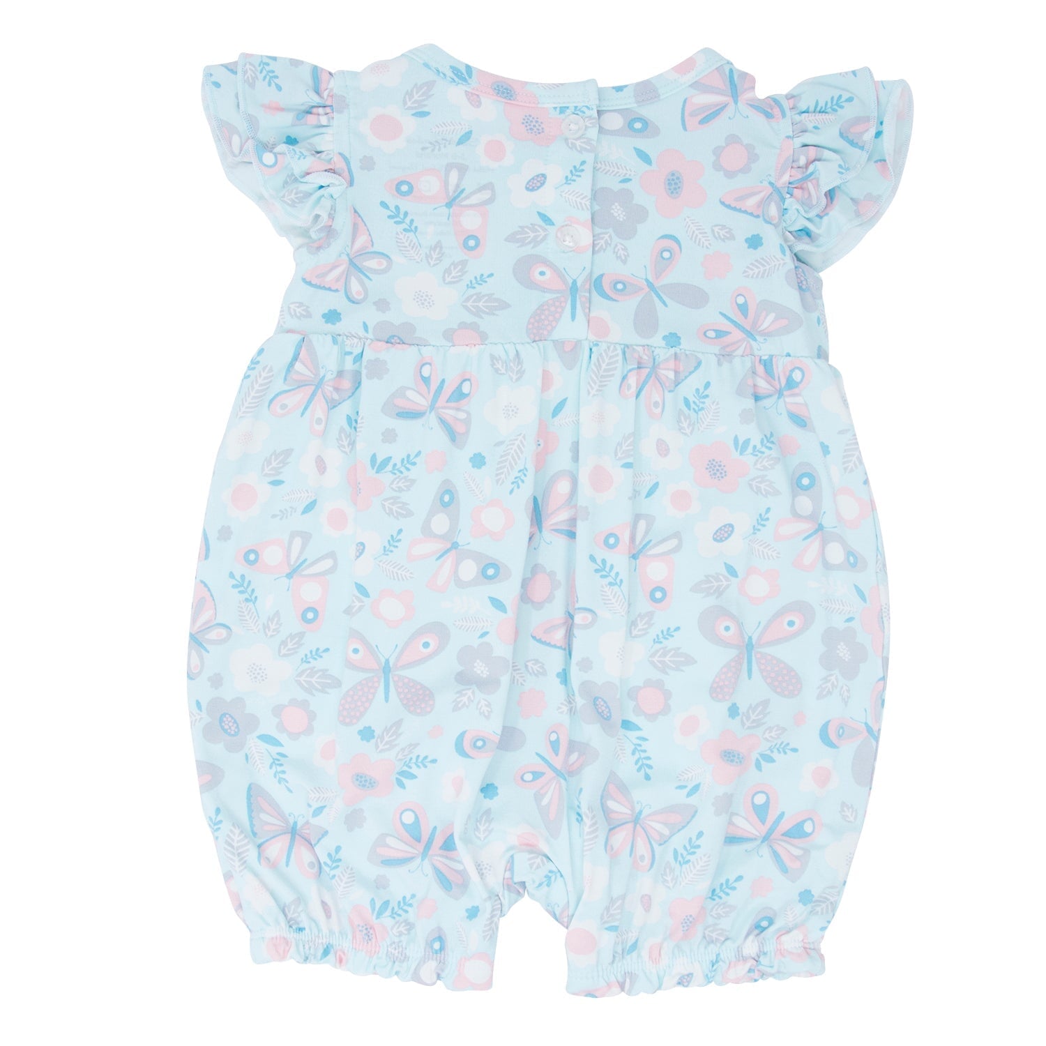 Butterfly Aqua Ruffle Romper