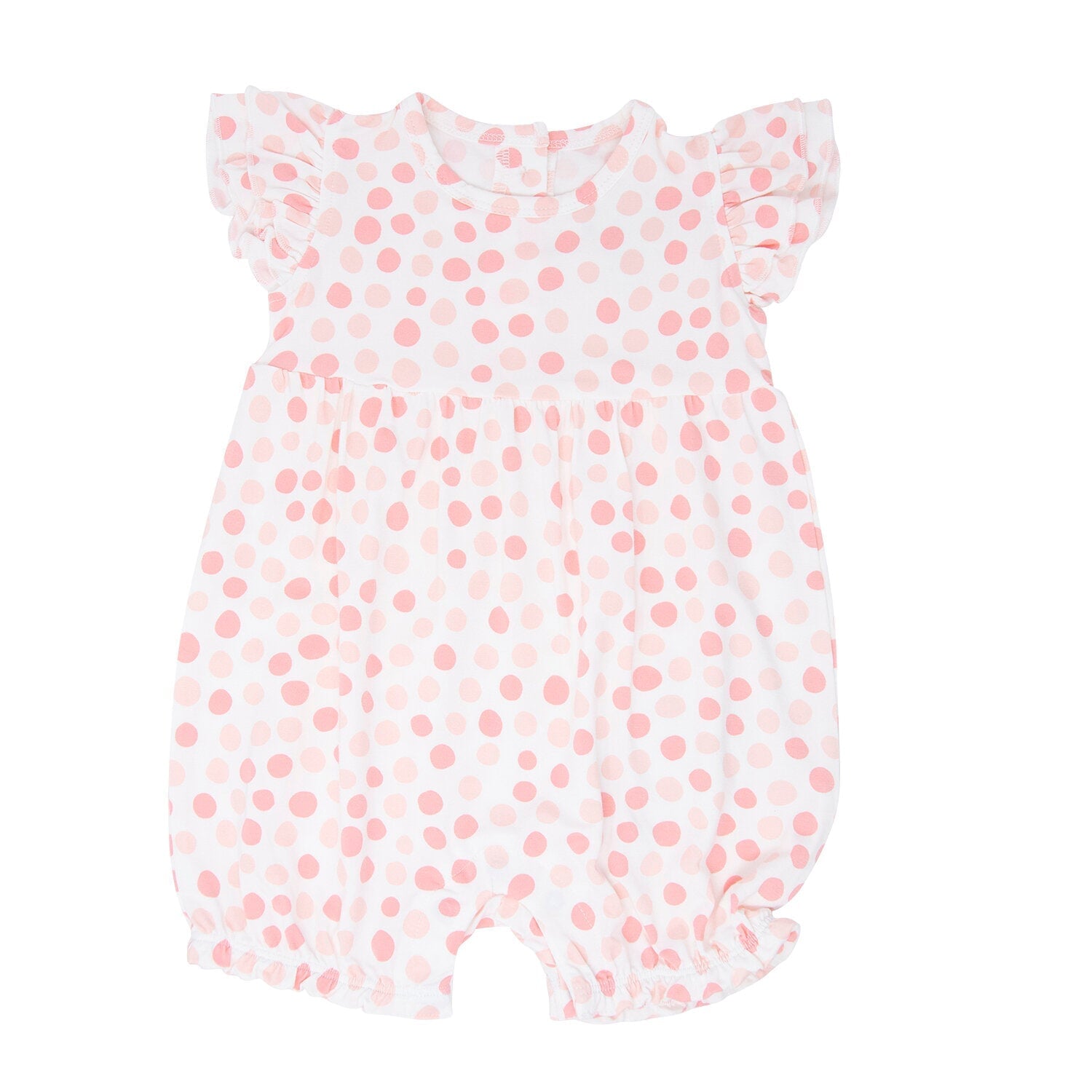 Polka Dot Pink Ruffle Romper