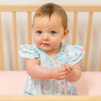 Butterfly Aqua Ruffle Romper