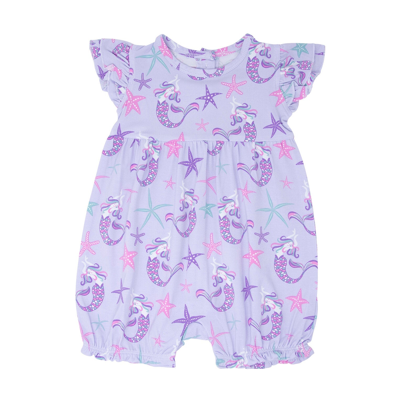 Mermaid Purple Ruffle Romper