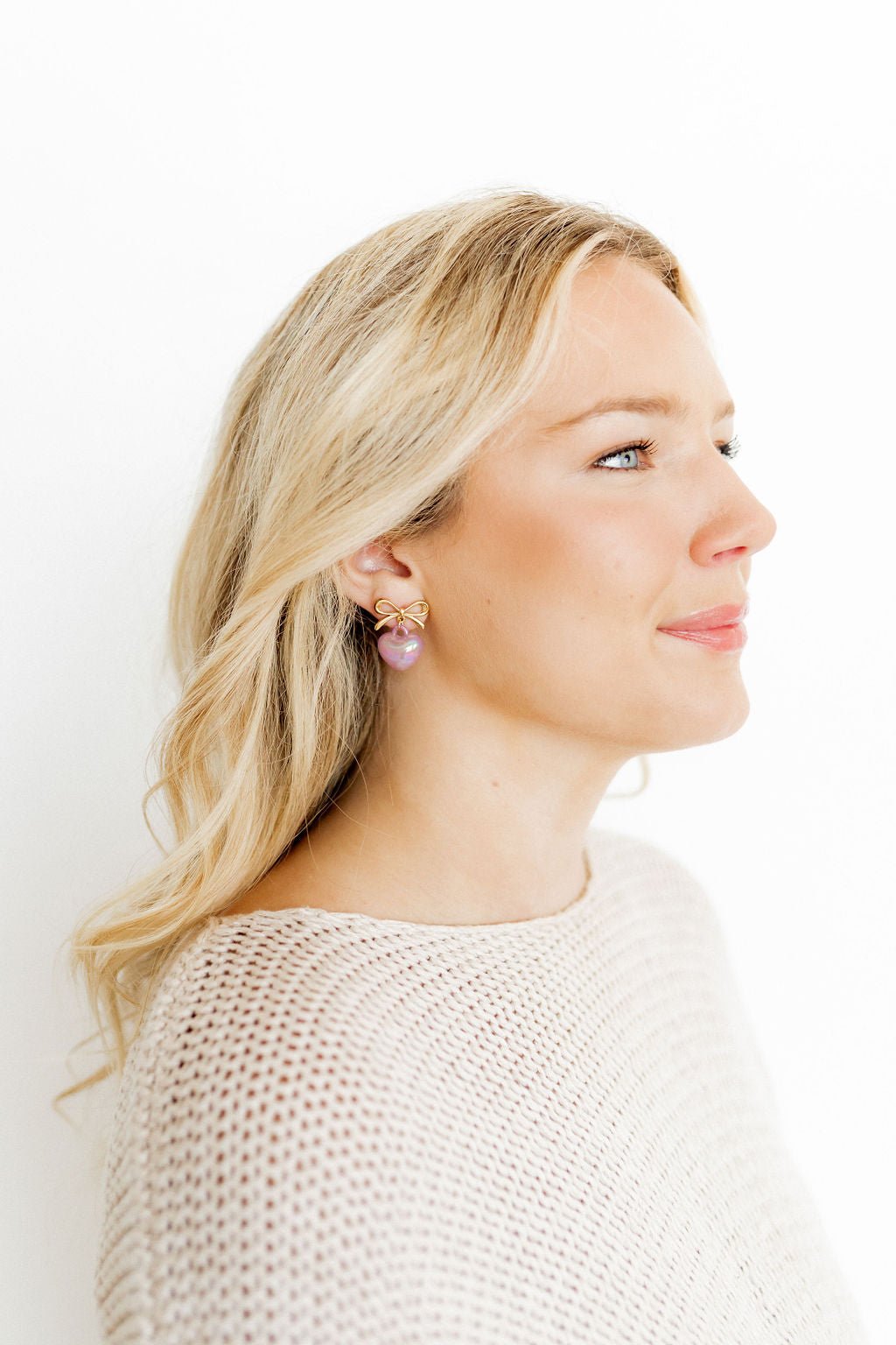 Ruthie Bow and Heart Earring