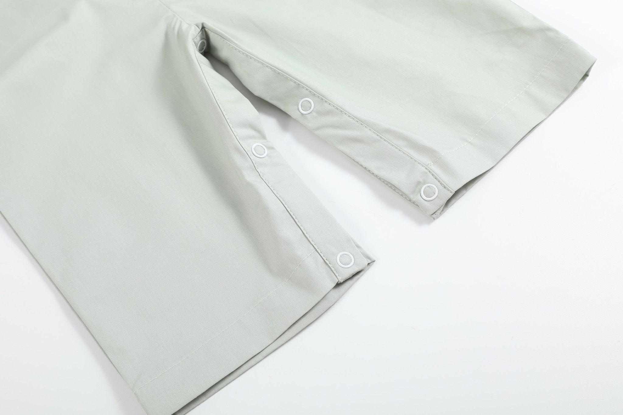 Sage Green Construction Smocked Overalls