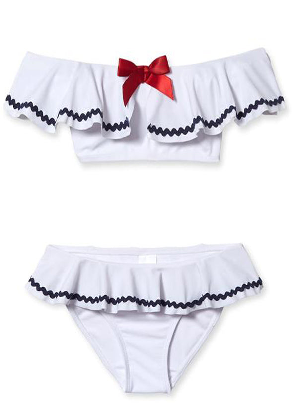 Sailor Bikini with Blue Ricrac & Red Bow