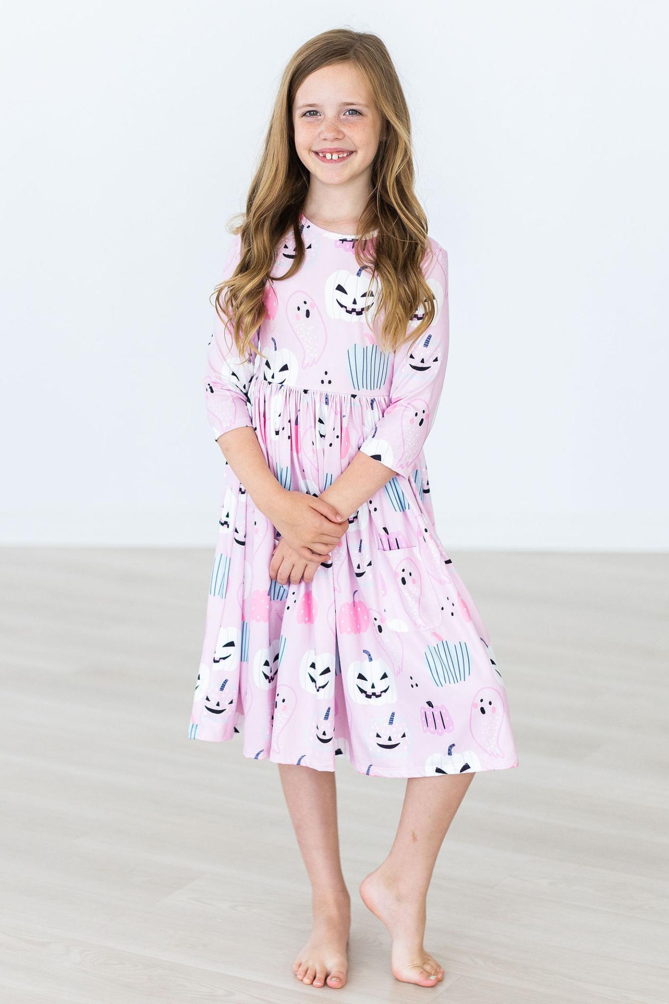 SALE Happy Haunting 3/4 Sleeve Pocket Twirl Dress - Blissfully Lavender BoutiqueMila & Rose ®