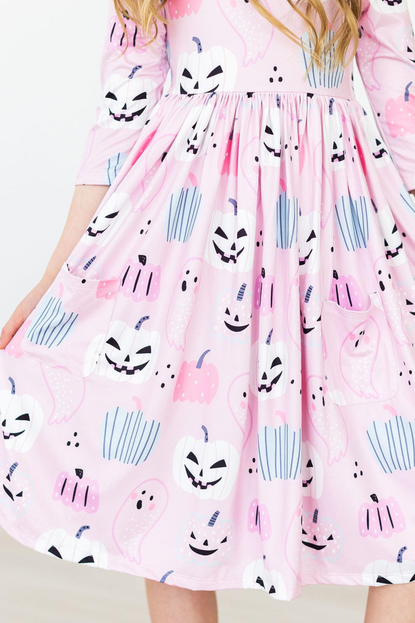 SALE Happy Haunting 3/4 Sleeve Pocket Twirl Dress - Blissfully Lavender BoutiqueMila & Rose ®