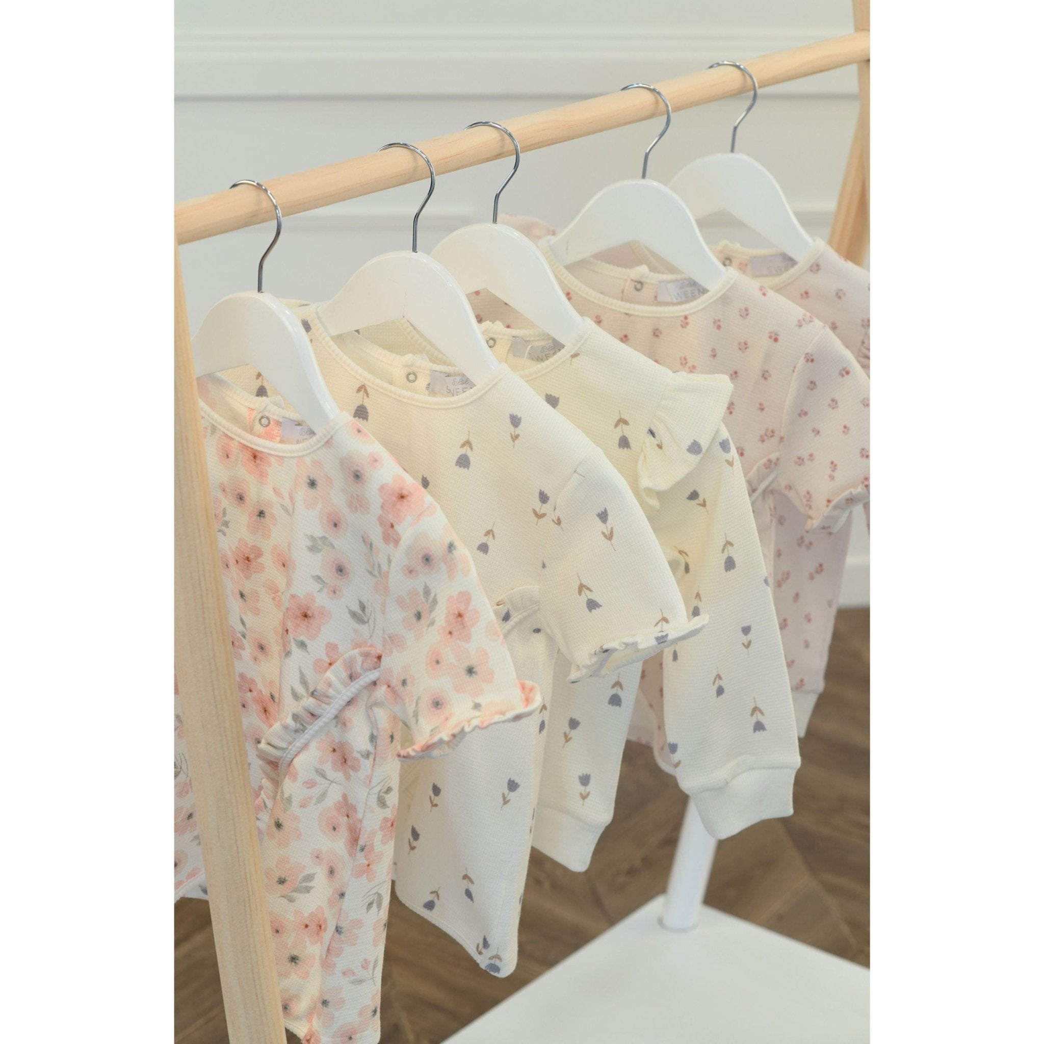 SALLY | Belly Pink Print Waffle Shorts Set (2) - Blissfully Lavender BoutiqueBebe Sweeny