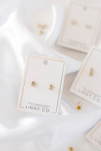 Screwback Stud Earrings - Addison Clear Gold