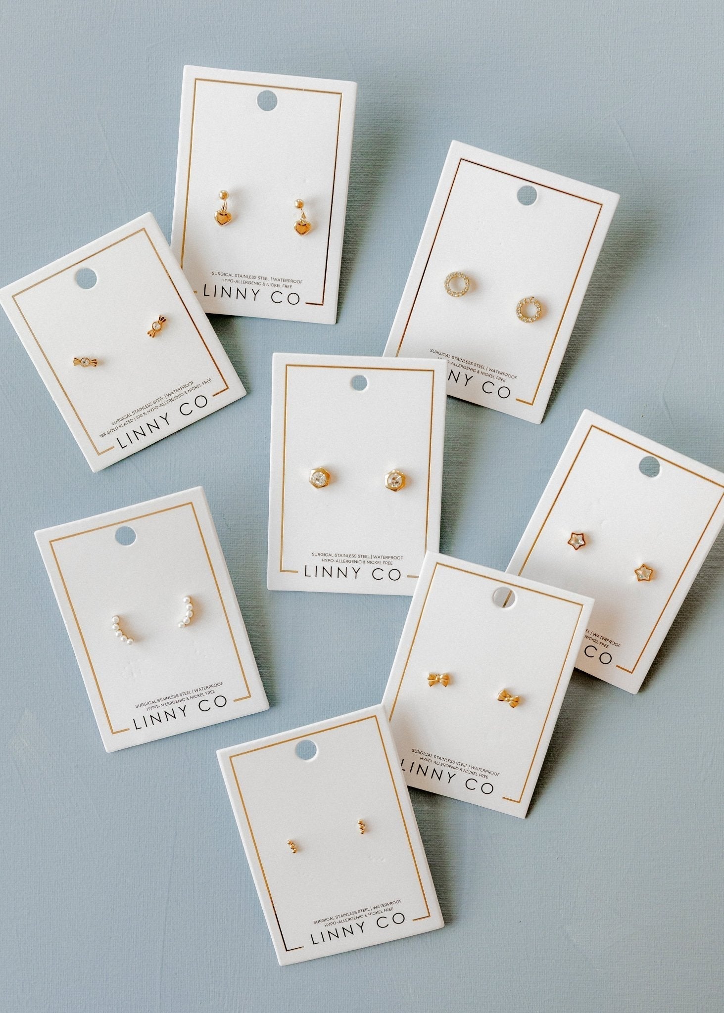 Screwback Stud Earrings - Addison Clear Gold