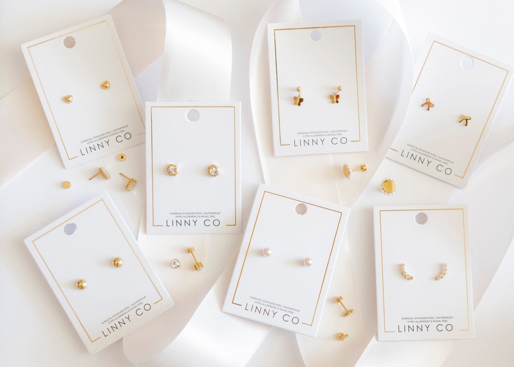 Screwback Stud Earrings - Addison Clear Gold