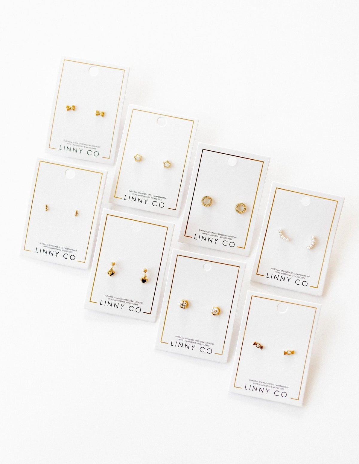 Screwback Stud Earrings - Addison Clear Gold