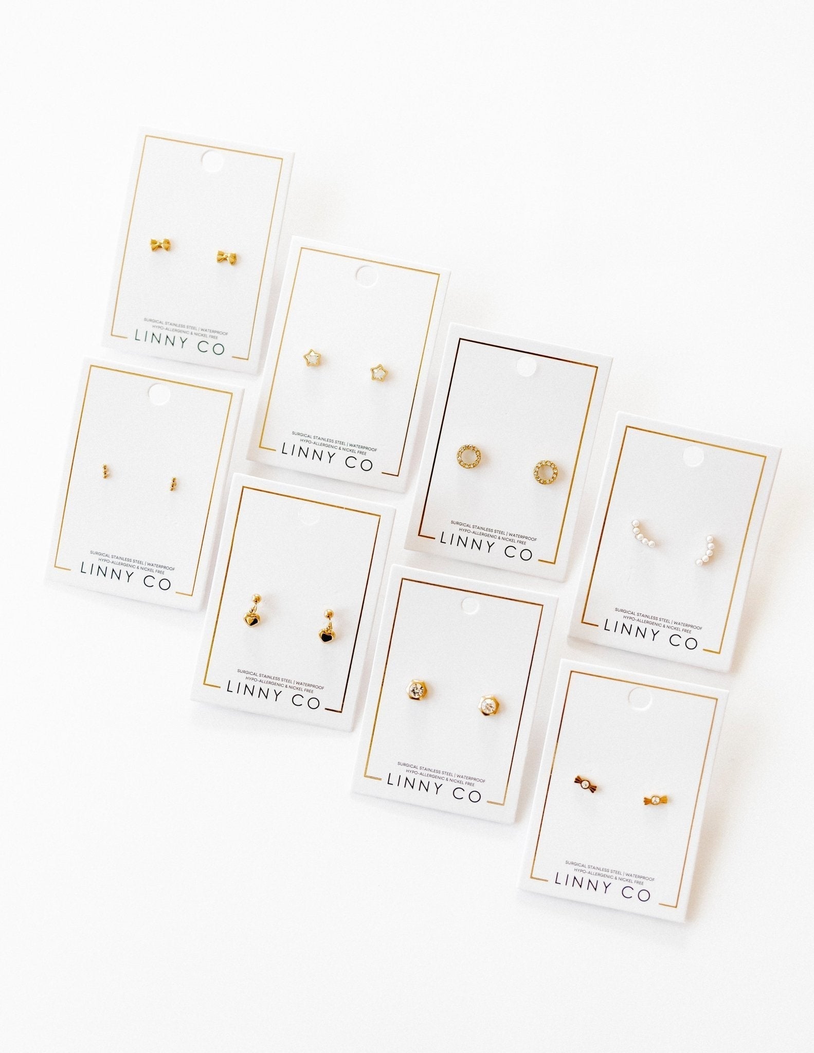 Screwback Stud Earrings - Addison Clear Gold