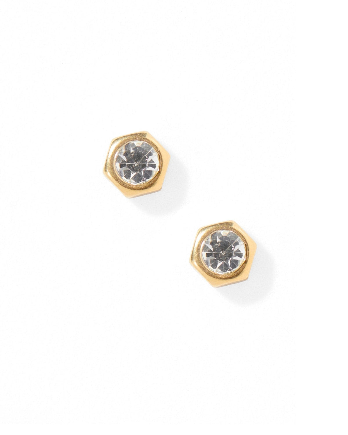 Screwback Stud Earrings - Addison Clear Gold