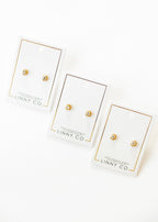 Screwback Stud Earrings - Addison Clear Gold