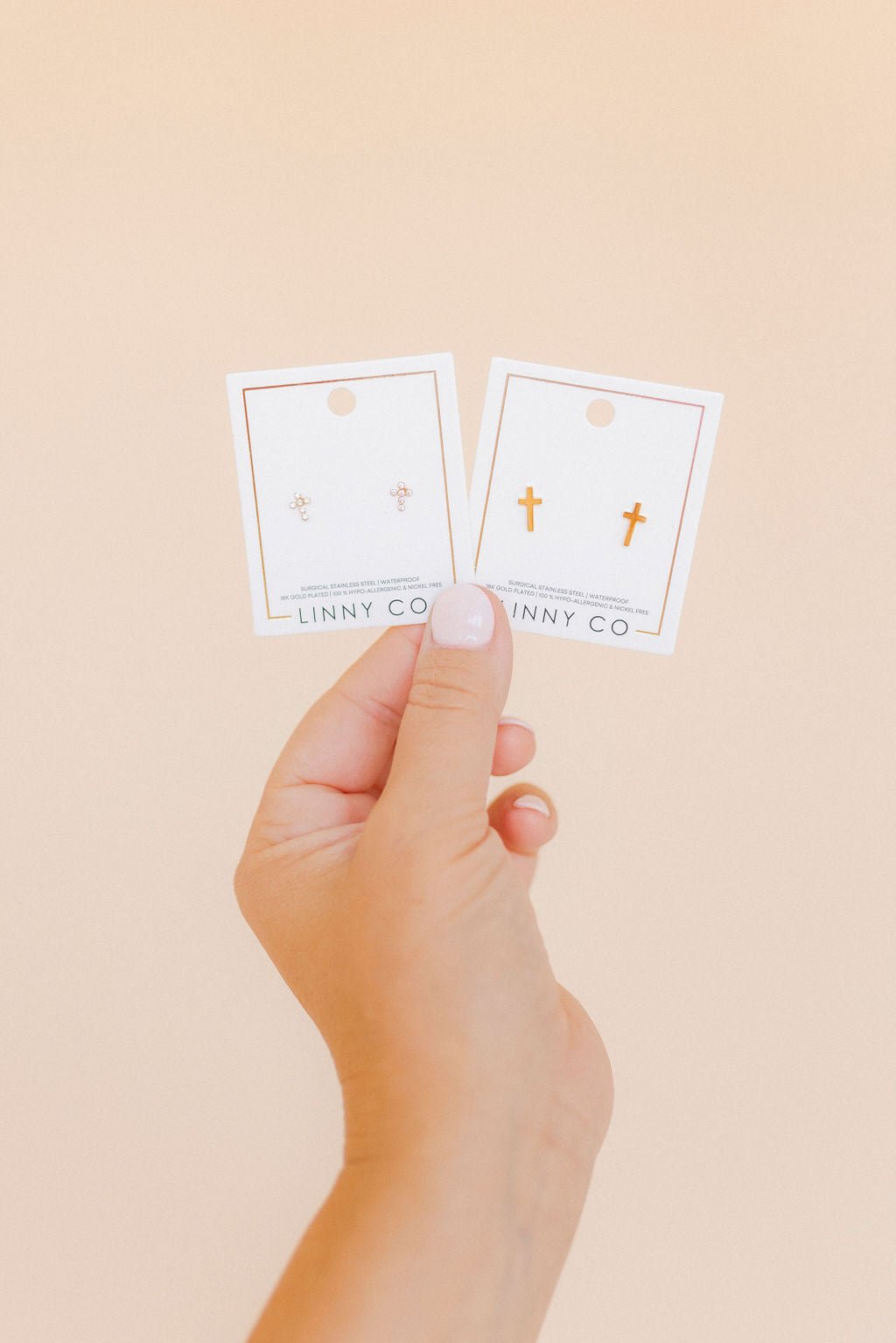 Screwback Stud Earrings - Clara Cross