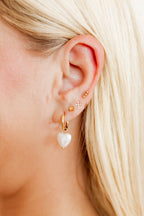 Screwback Stud Earrings - Clara Cross Gold Sparkle