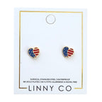 American Heart Stud Earrings – Screwback Gold
