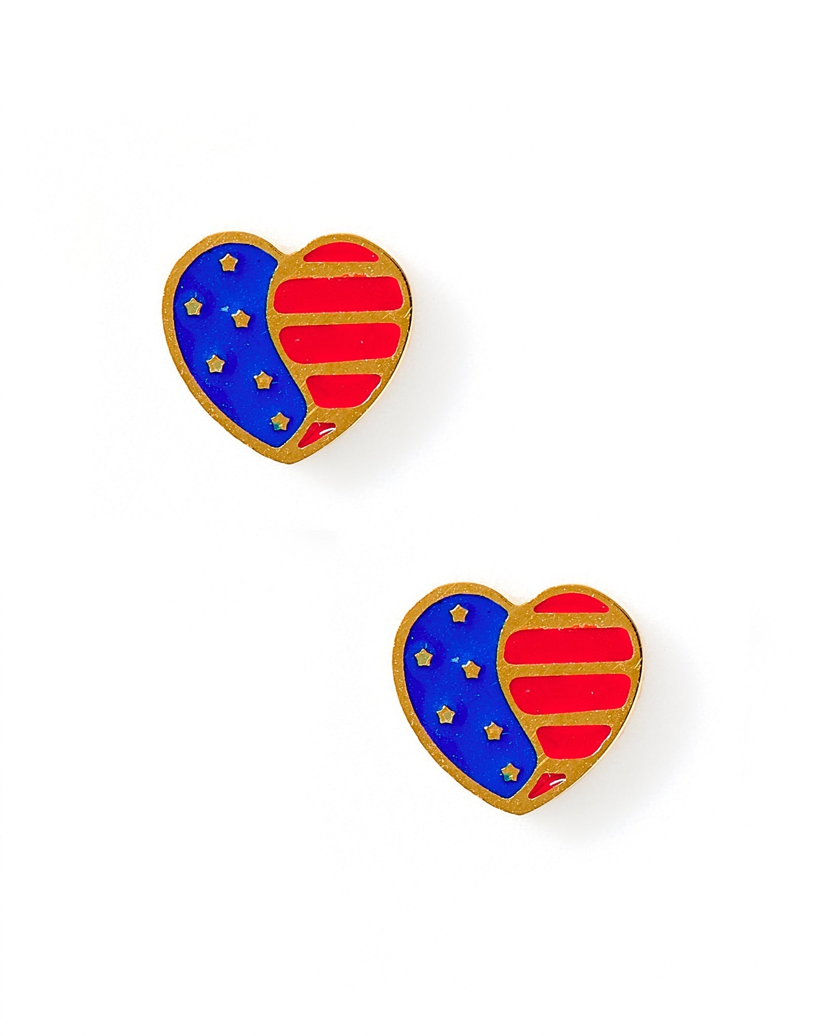 American Heart Stud Earrings – Screwback Gold