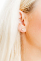 Screwback Stud Earrings - Juliet Clear 8mm