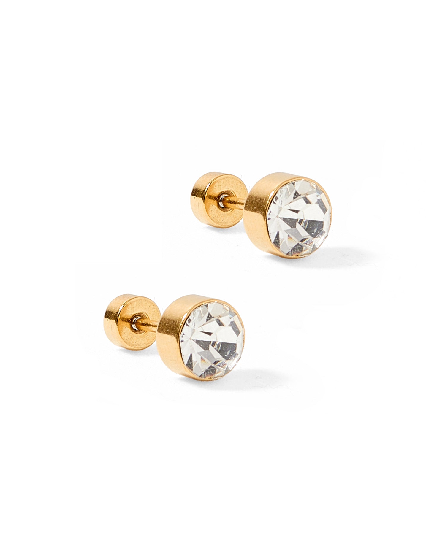 Screwback Stud Earrings - Juliet Clear 8mm