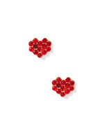 Screwback Stud Earrings - Leo Red
