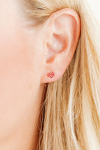 Screwback Stud Earrings - Leo Red