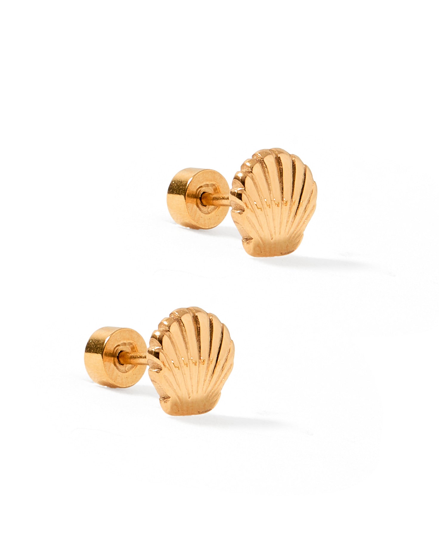 Marina Seashell Screwback Stud Earrings for Girls
