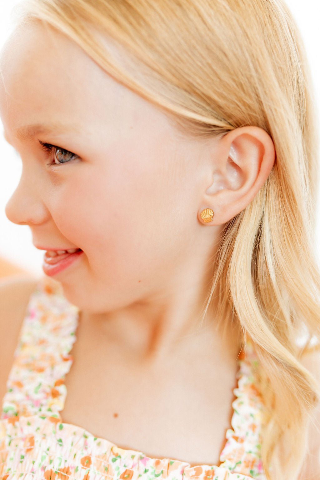 Marina Seashell Screwback Stud Earrings for Girls