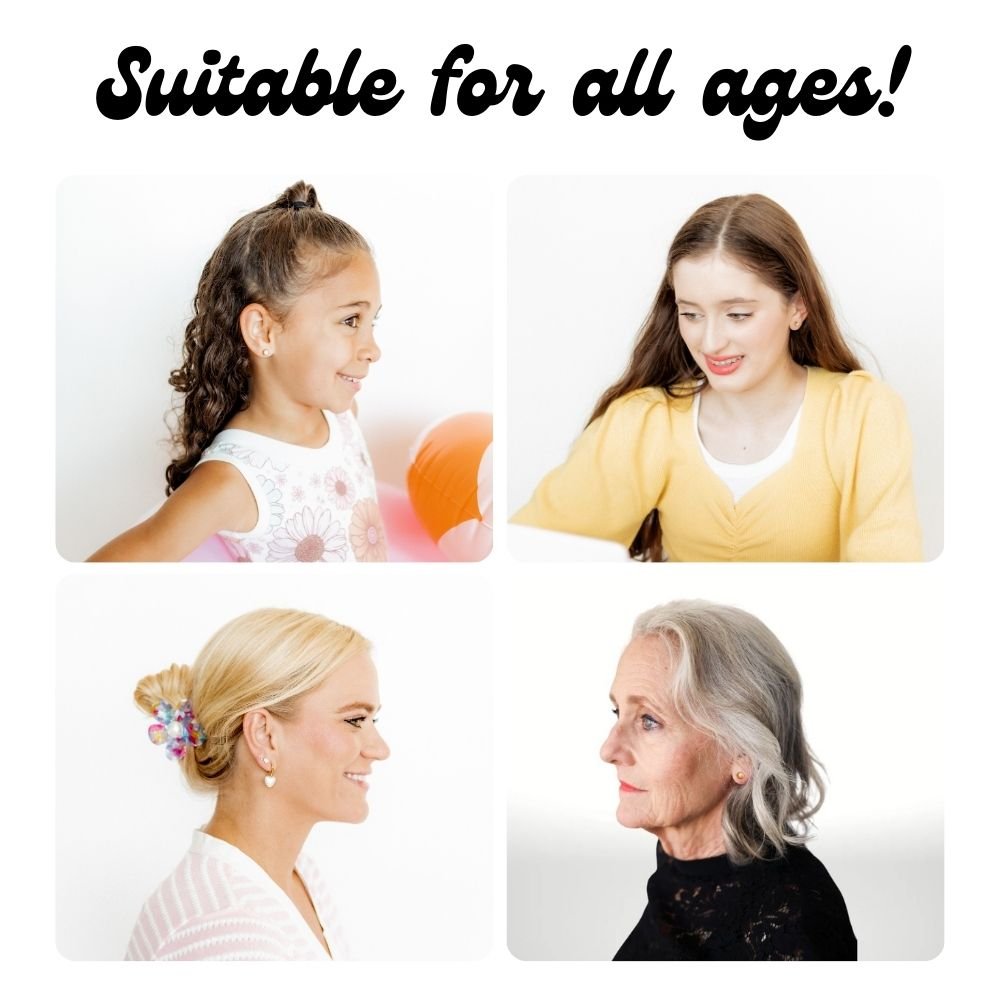 Screwback Stud Earrings - Nora Heart White