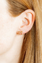 Screwback Stud Earrings - Sadie Bow Gold