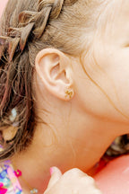 Screwback Stud Earrings - Sadie Bow Gold