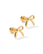 Screwback Stud Earrings - Sadie Bow Gold