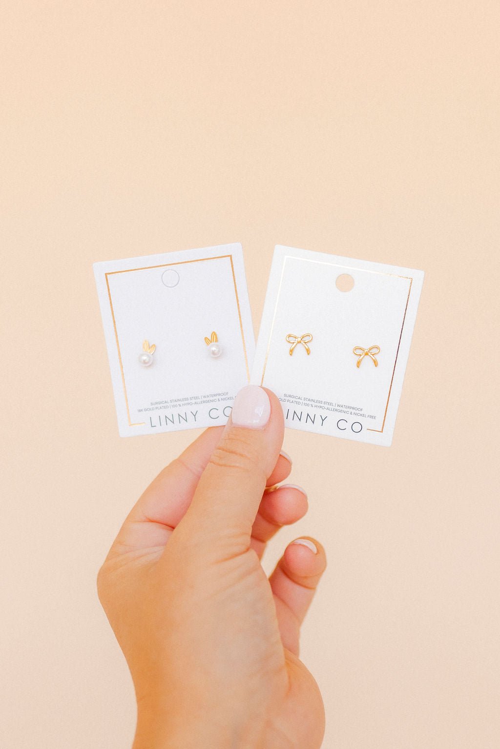 Screwback Stud Earrings - Sadie Bow Gold
