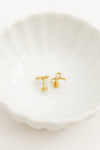 Screwback Stud Earrings - Sadie Bow Gold