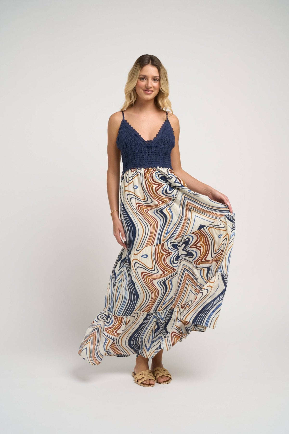 Seneiya Crochet Dress Blue - Blissfully Lavender BoutiqueGuadalupe Design