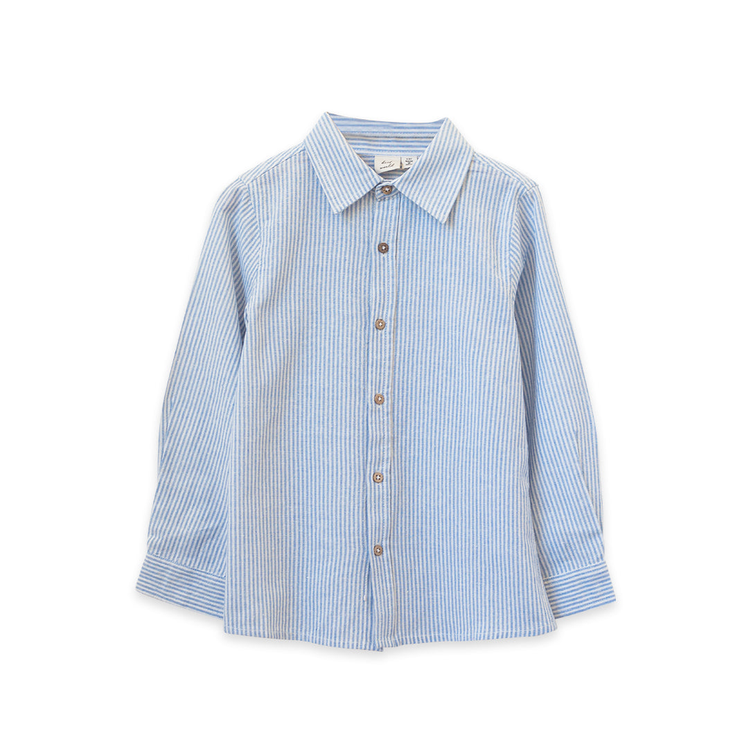 Boys Collar Shirt - Blue Stripe