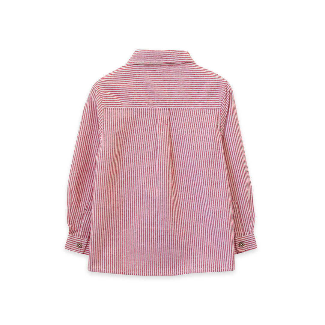 Boys Collar Shirt - Red Stripe